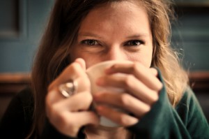 Manners Matter woman drinking coffee image
