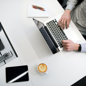 Remote receptionist services demonstrated by a receptionist working on a new project